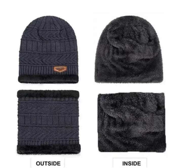 “WinterShield Wool Set – Cap & Neck Warmer”