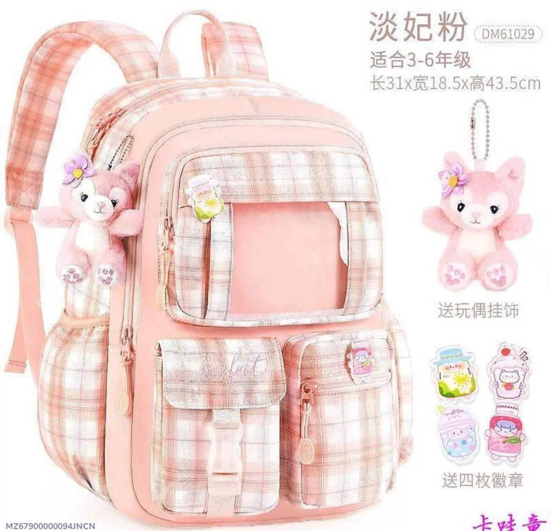 🎒 Trendy 4 Pcs Nylon Backpack – Style, Space & Comfort in One! 🎒