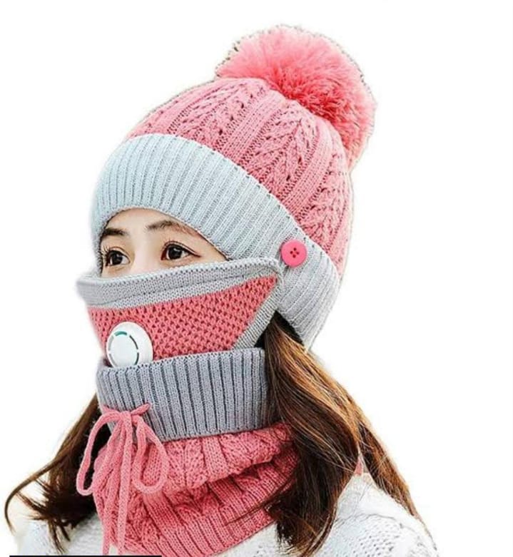 “WinterShield 3-in-1 Wool Set – Beanie | Neck Warmer | Mask”