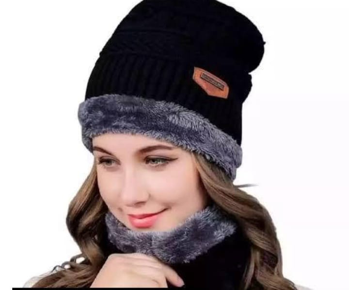 “WinterShield Wool Set – Cap & Neck Warmer”