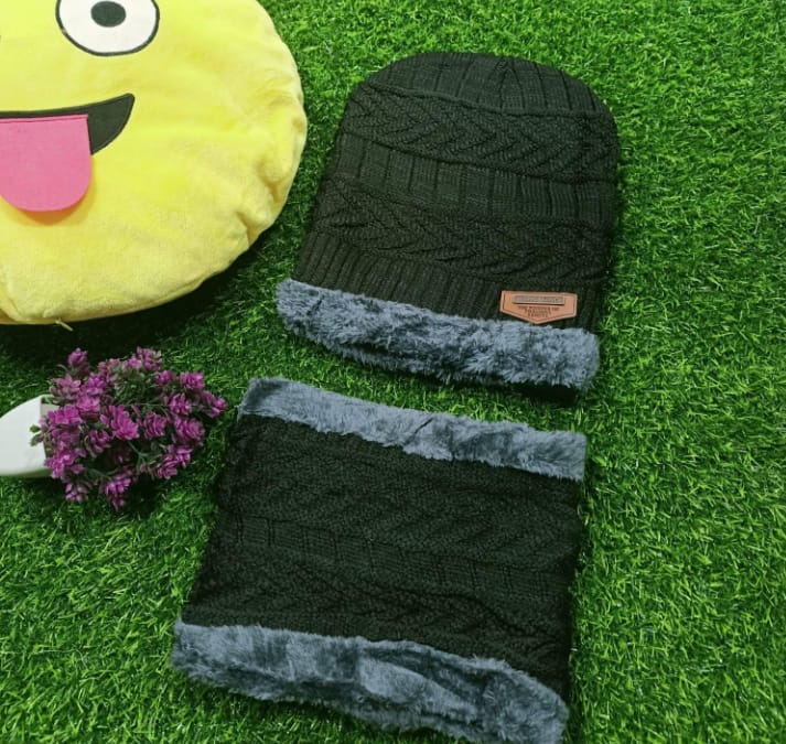 “WinterShield Wool Set – Cap & Neck Warmer”