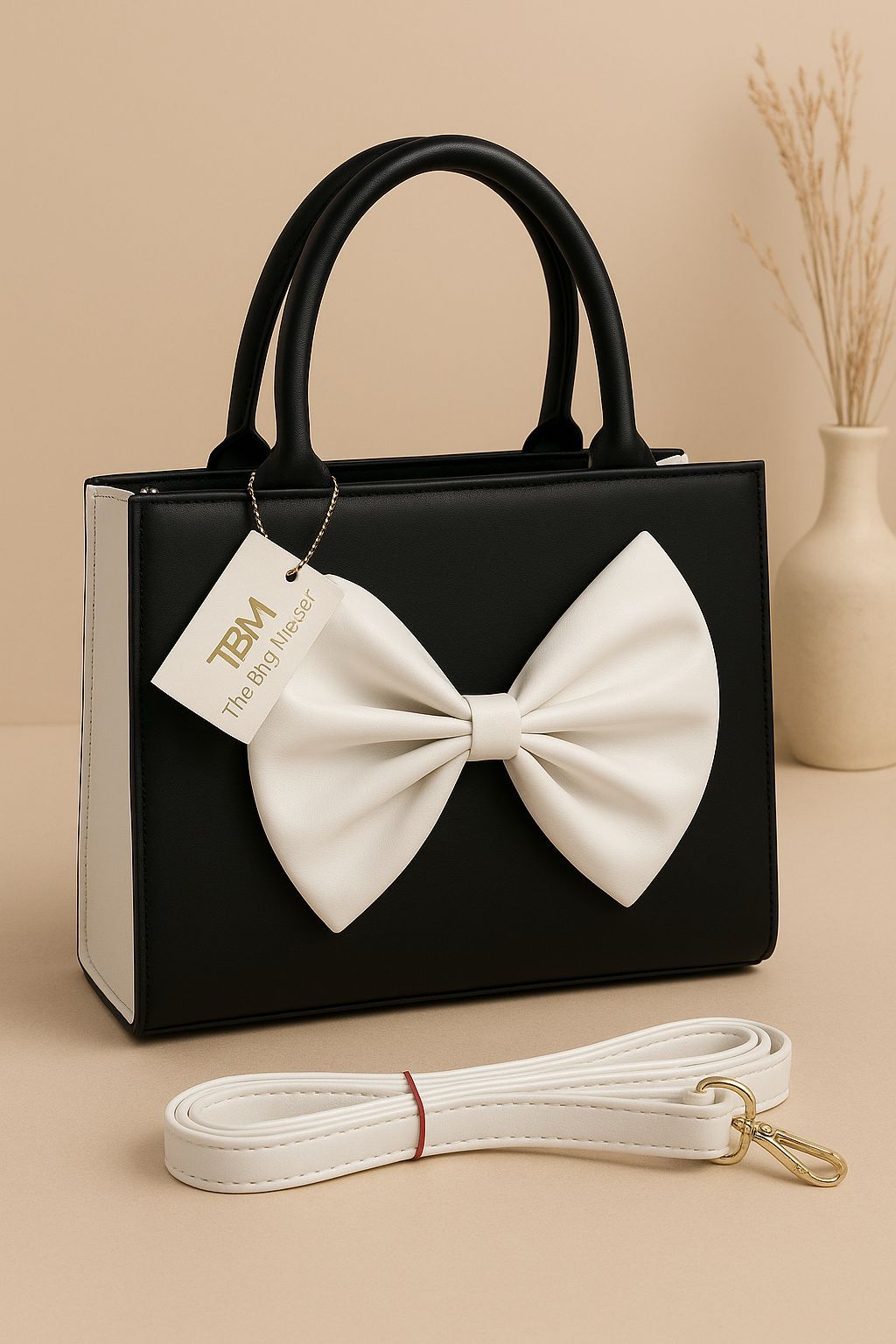 Bow Style TBM Handbag – Elegance with a Touch of Charm