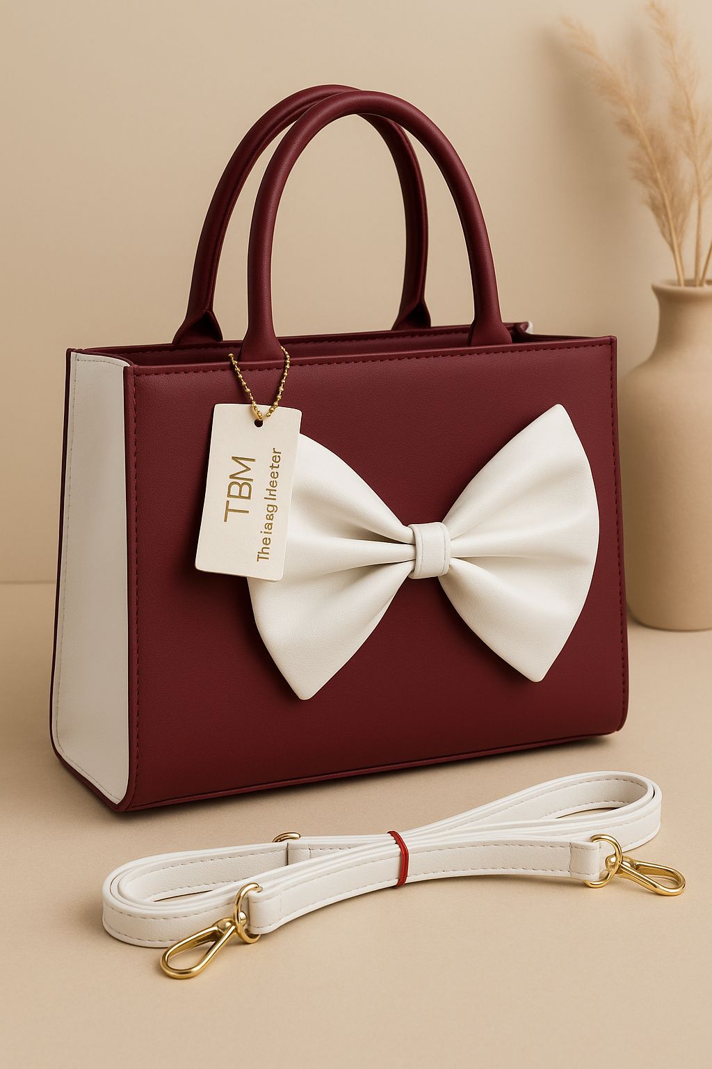 Bow Style TBM Handbag – Elegance with a Touch of Charm