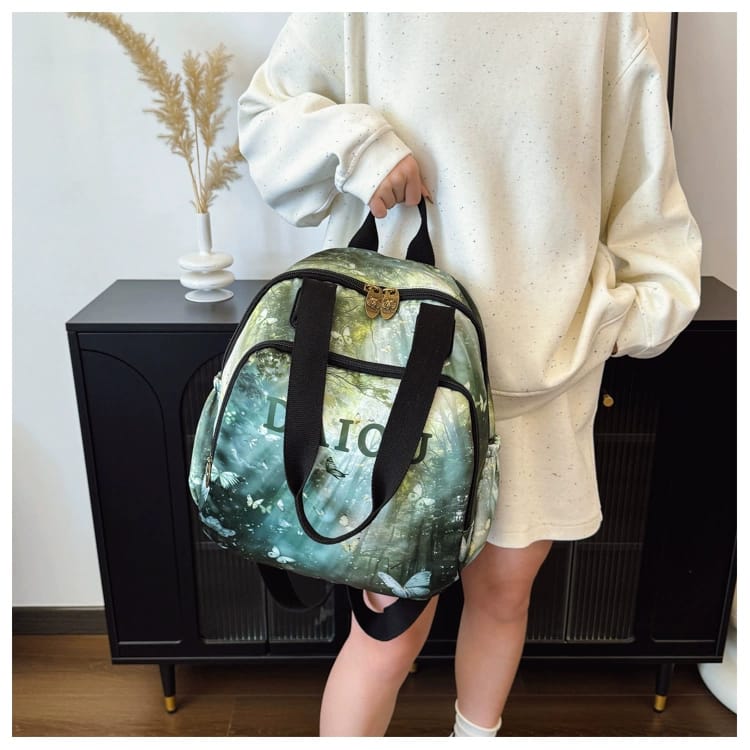 Parachute Double Zipper Backpack / Mother Bag