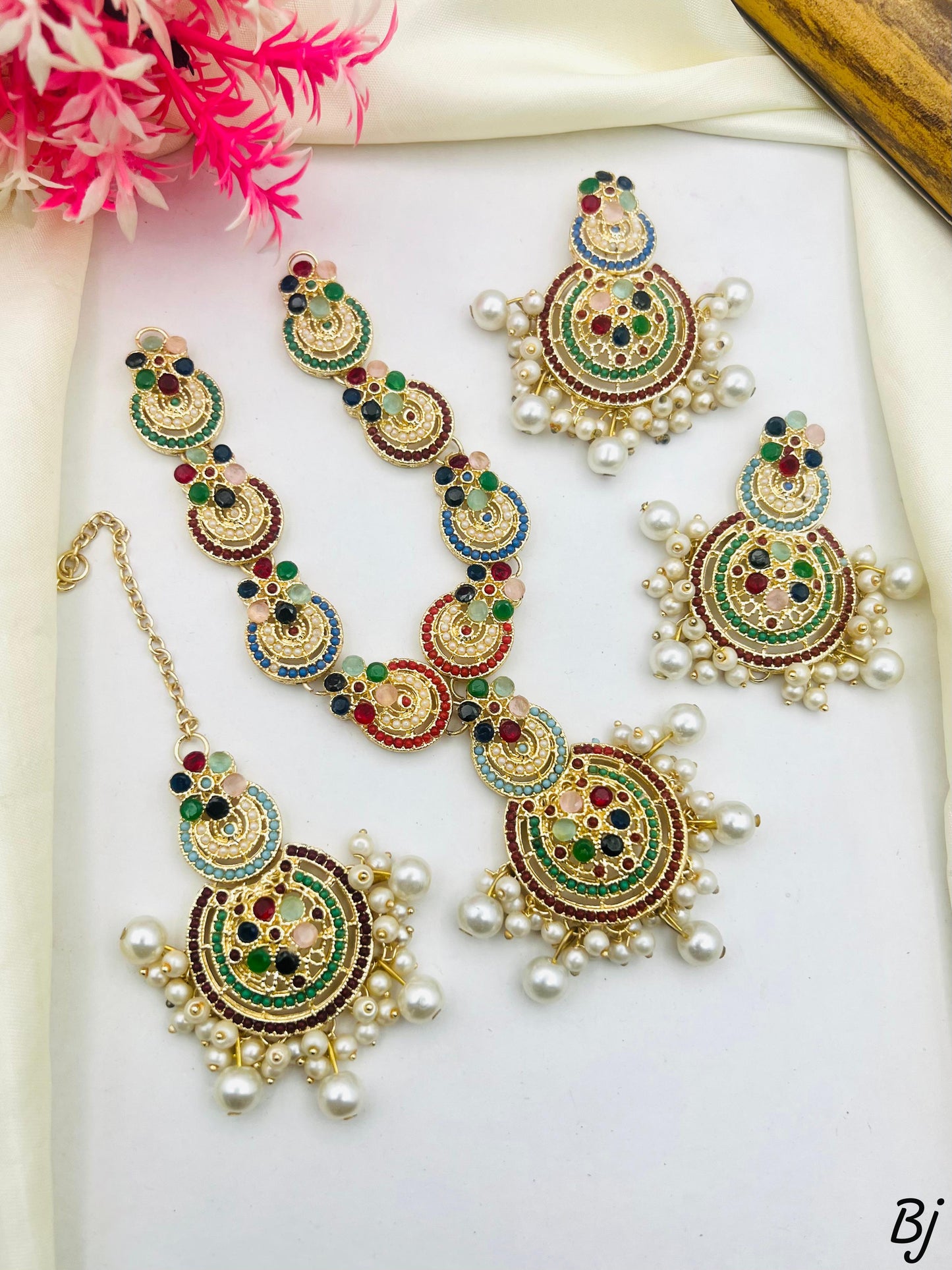 💞&nbsp;Fancy Zircon Mala Style Set&nbsp; – Shine Like a Queen! 💞