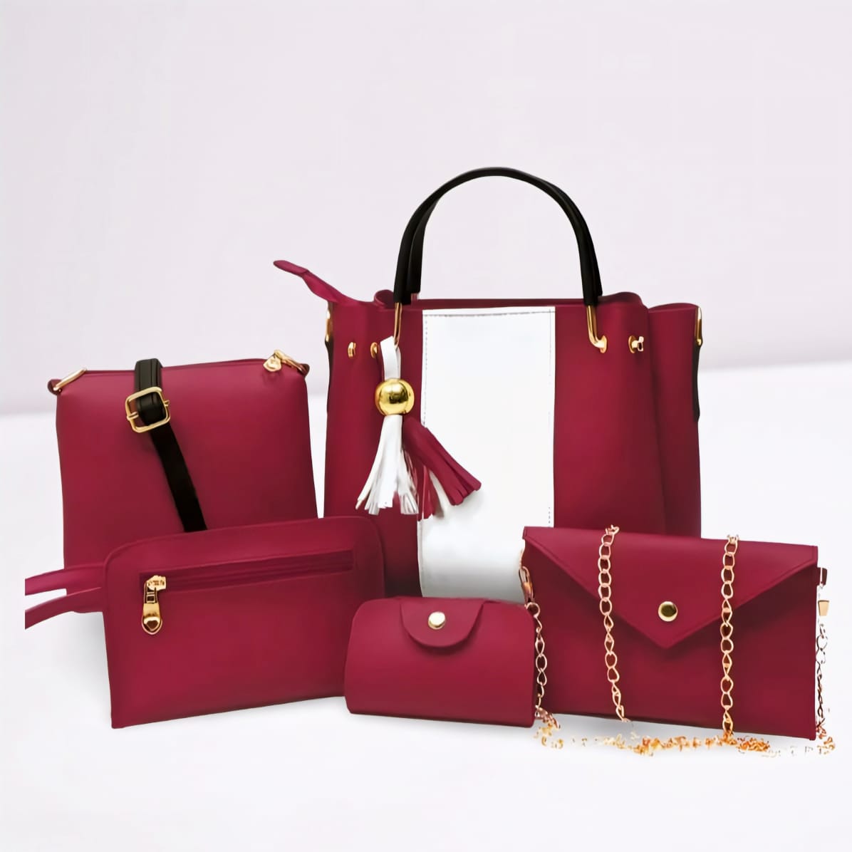 5 PCS Premium Synthetic Leather Bag Set