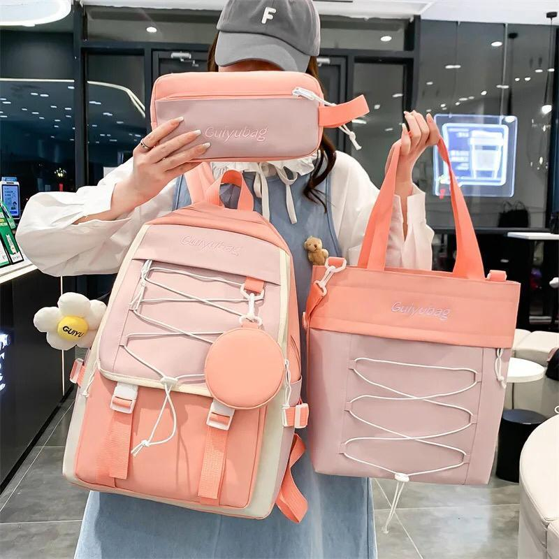 🎒 New Arrival – 4 Pcs Nylon Backpack Set 🎒
