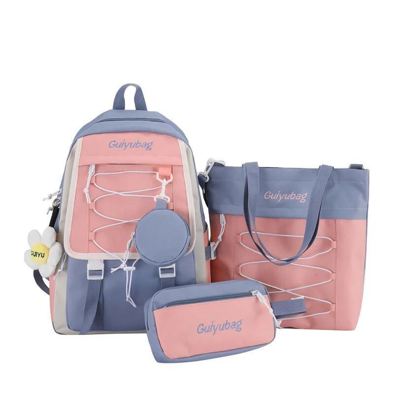 🎒 New Arrival – 4 Pcs Nylon Backpack Set 🎒