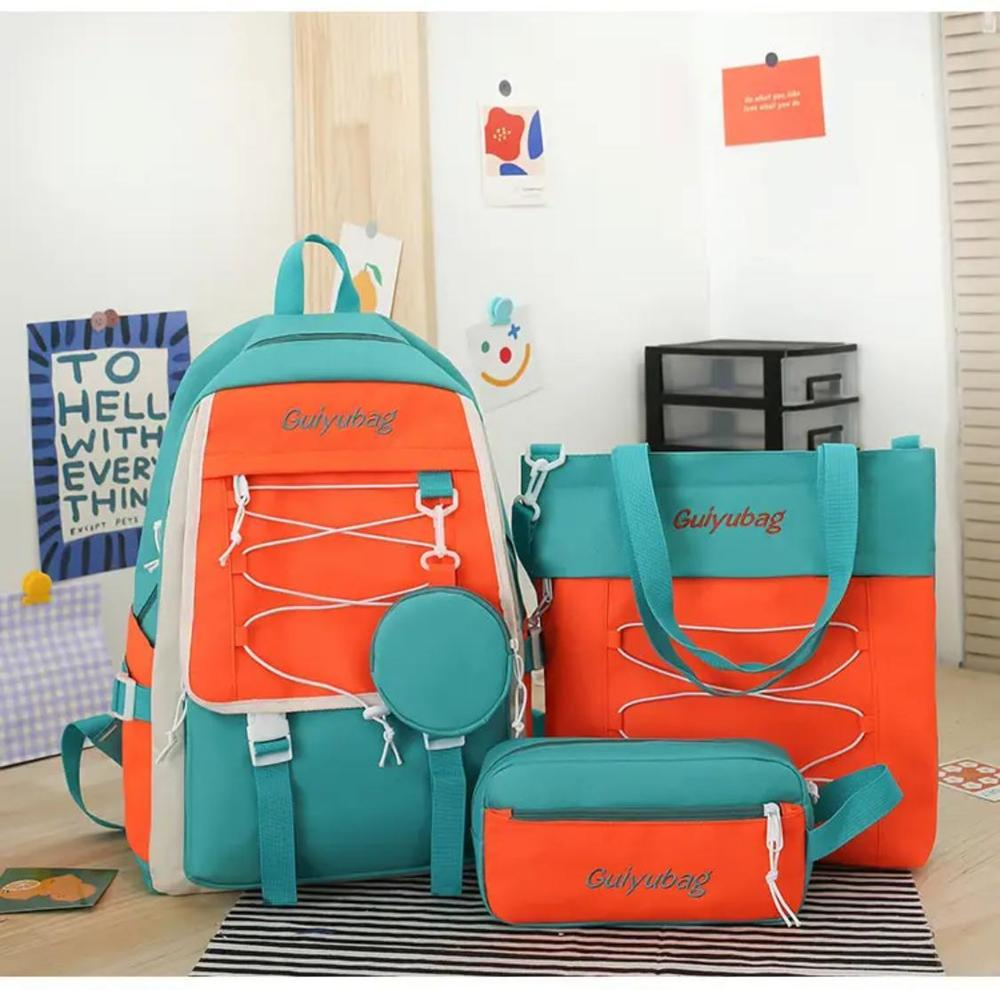 🎒 New Arrival – 4 Pcs Nylon Backpack Set 🎒