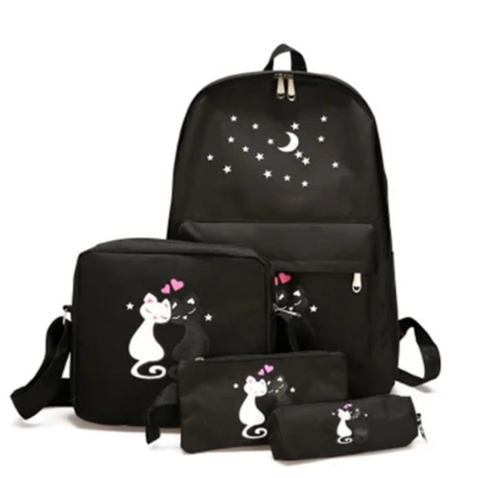 🎒 New Arrival – 4 Pcs Printed Multipurpose Backpack Set 🎒