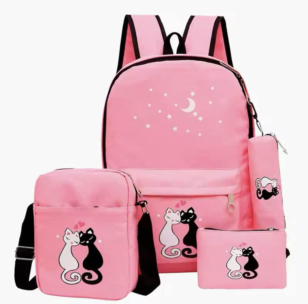 🎒 New Arrival – 4 Pcs Printed Multipurpose Backpack Set 🎒