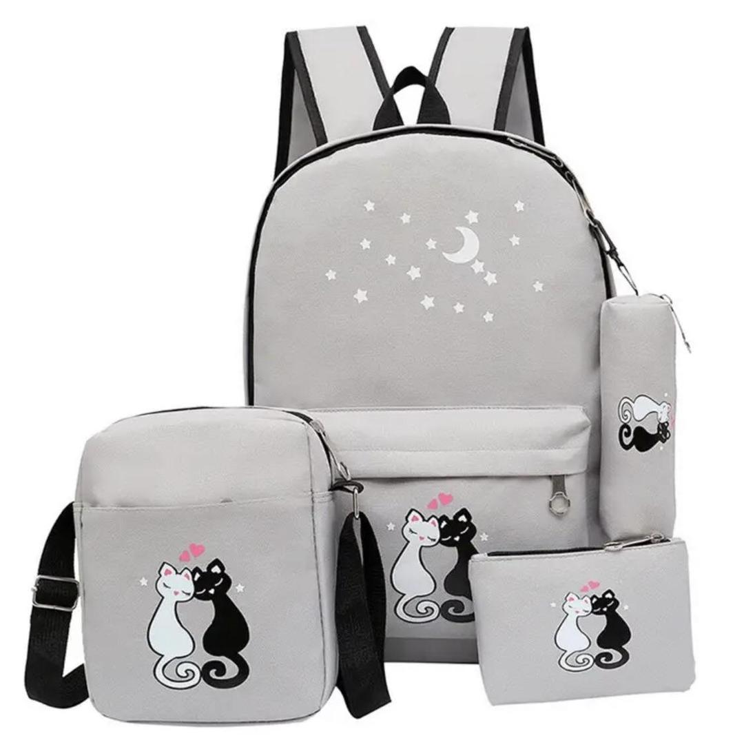 🎒 New Arrival – 4 Pcs Printed Multipurpose Backpack Set 🎒