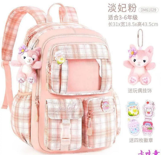 🎒 Trendy 4 Pcs Nylon Backpack – Style, Space &amp; Comfort in One! 🎒